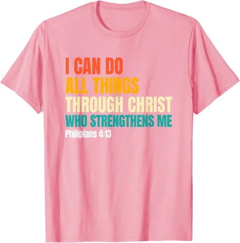 Vista 55 de I Can Do All Things Through Christ Christian Faith Camiseta, Negro, S