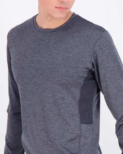 Vista 3 de Paquete de 4unidades camisetas Dry-Fit de manga larga para hombre que absorben la humedad, con protección solar ultravioleta, camiseta deportiva