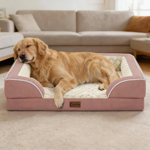 Vista 29 de Camas ortopédicas para perros grandes, cama de espuma viscoelástica impermeable para mascotas grandes con lados 89x56 cm, sofá para perros grandes