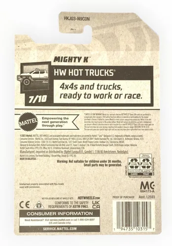 Vista 2 de Hot Wheels Mighty K, HW Hot Trucks 7/10 [rojo] 214/250
