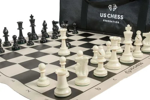 Vista 3 de EE. UU. Juego de ajedrez triple ponderado Chess Supreme (Negro)