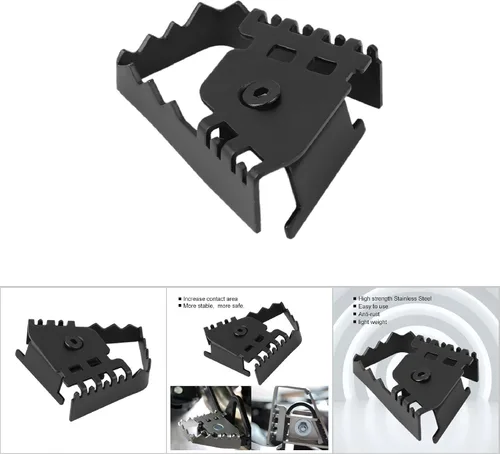 Vista 9 de Acouto Pedales de extensión de freno trasero para motocicleta, pedal de palanca de freno trasero ancho de acero inoxidable, extensor de almohadilla