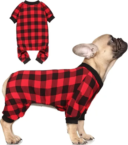Vista 8 de Suéter de forro polar para perro, ropa a cuadros de búfalo, suéter para perros pequeños, suéter suave y grueso cálido para cachorros, suéteres
