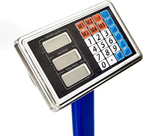Vista 4 de Báscula digital de plataforma de piso de 660 libras de peso, pantalla LCD de alta definición de acero inoxidable, perfecta para equipaje postal