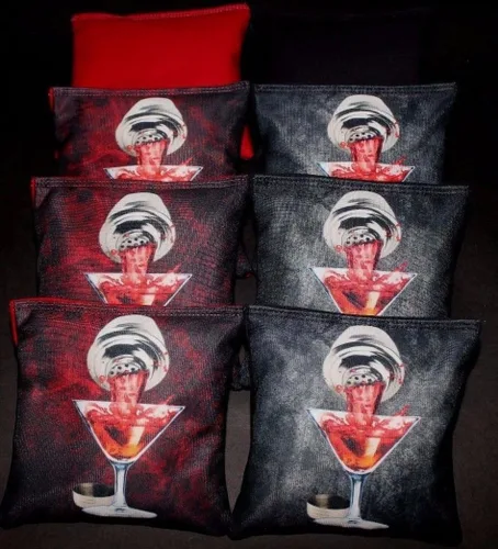 Vista 8 de Custom Shark Attack Submarine Set of 8 Regulation Cornhole Bags B40