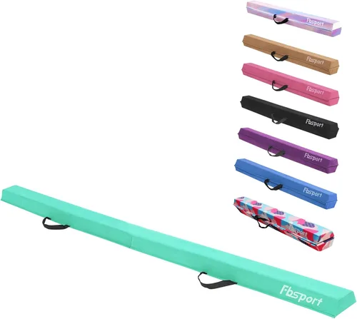 Vista 7 de FBSPORT Viga de Equilibrio de 8 pies/6 pies: Equipo de Gimnasia de Suelo Plegable para Niños y Adultos, Base de Goma Antideslizante, Viga
