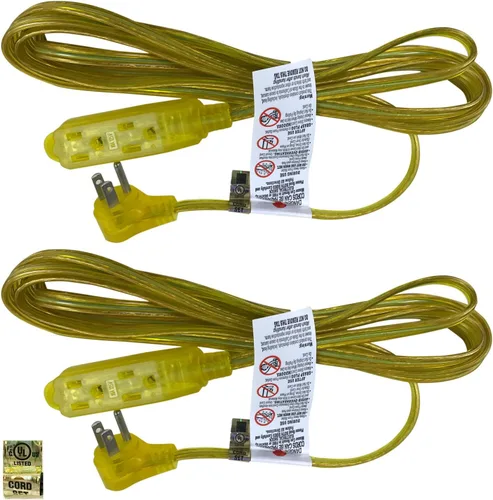 Vista 7 de Royal Designs - Cable de extensión de enchufe plano para interiores y exteriores, 6 pies de largo, blanco, cable de conexión a tierra de 6 clavijas