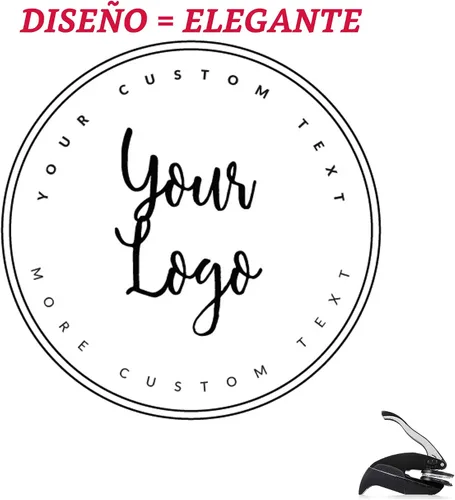 Vista 4 de Sello en relieve con logotipo personalizado, sello de su propio diseño personalizado 1 x 5/8