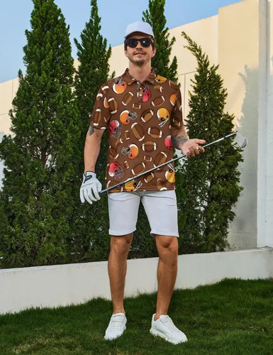 Vista 5 de Camisas polo para hombre, de manga corta, camisas de golf que absorben la humedad