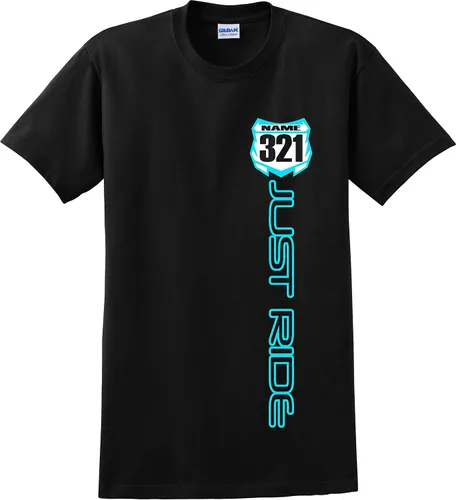 Vista 10 de JUST RIDE Motocross Número Placa Camisa MX Moto Personalizada Kawi Verde Lima KX