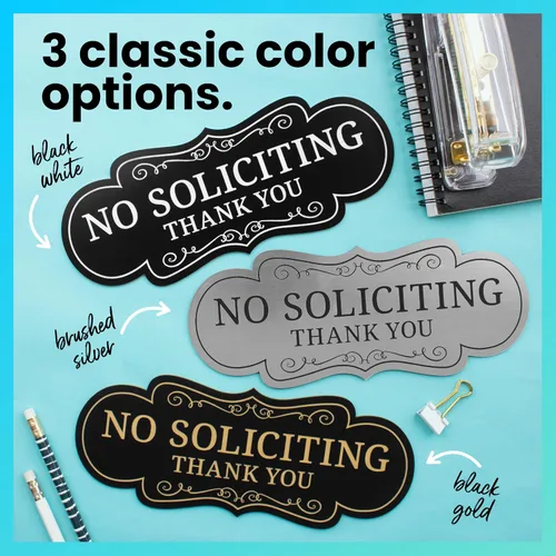 Vista 5 de ExcelMark Premium Letrero de «No Solicitar» para la Casa - Fabricado en los EE. UU. (Mediano - 7 cm x 17.8 cm, Negro con Letras Blancas)