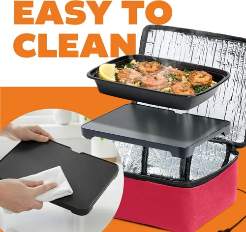 Vista 4 de HOTLOGIC Mini lonchera térmica, calentador eléctrico portátil de alimentos para hombres y mujeres, ideal para el trabajo, la oficina