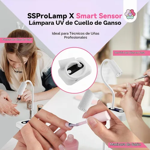 Vista 7 de SAVILAND Lámpara de uñas inteligente con sensor UV Essentials: Luz UV de cuello de ganso de 12W para uñas de gel, 3S de curado por flash, luz UV