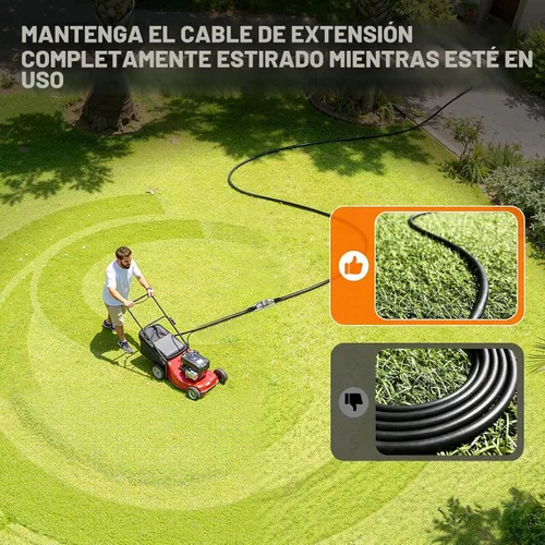 Vista 8 de Cable de extensión para exteriores calibre 12/3, 50 pies, resistente al Negro