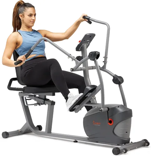 Vista 9 de Sunny Health & Fitness Smart Recumbent Cross Trainer with Arm Exerciser