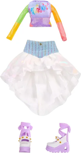Vista 8 de Rainbow High Jr High Rock Band - Amaya, muñeca de moda arcoíris de 9 pulgadas con teclado, personalizable con calcomanías, posable, gran regalo
