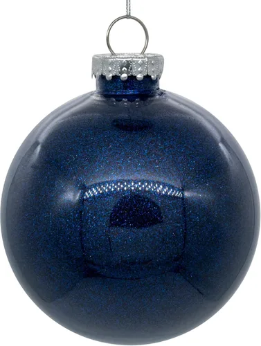 Vista 38 de Vickerman Adorno navideño de bola transparente de 3 pulgadas con interior de purpurina dorada antigua. Oro envejecido