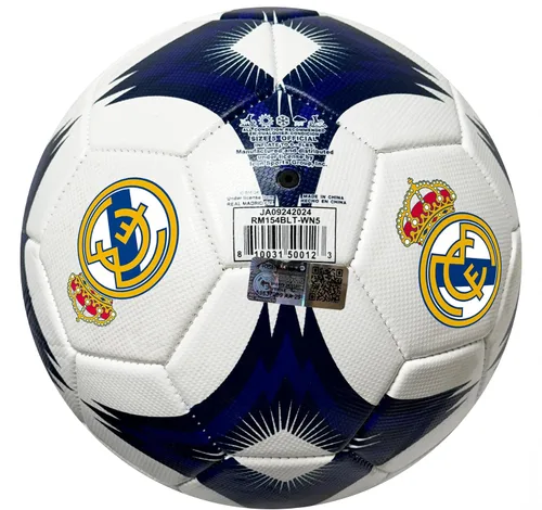 Vista 4 de Icon Sports Balón de fútbol del Real Madrid, para todas las edades - Tamaño 2, 4 y 5, balón blanco con licencia del R. Madrid