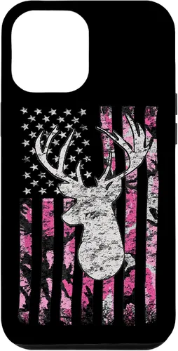 Vista 26 de Pink Camo American Flag Deer Hunter Women's Hunting Case for iPhone 17