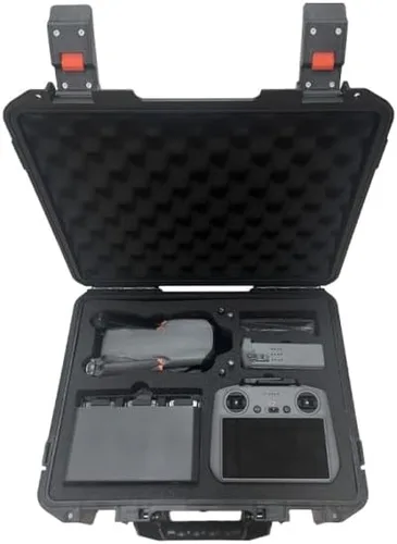 Vista 8 de Estuche de almacenamiento duro para DJI Air 3 Drone, funda de transporte impermeable protectora rígida para Air 3 Fly More Combo con controlador DJI