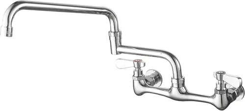 Vista 12 de modelo 4353 - Grifo de montaje en pared, grifo de cocina con boquilla giratoria de 8 pulgadas, cuello de cisne de 8 pulgadas, centro de 2 asas