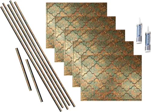 Vista 17 de FASÄDE Mónaco - Kit decorativo de vinilo para salpicaduras de 15 pies cuadrados en cachemira