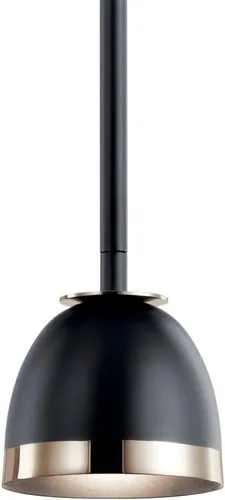 Vista 2 de Kichler Baland™ - Mini colgante de 1 luz de 4 pulgadas en negro y níquel pulido