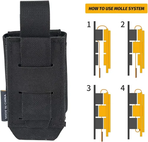Vista 7 de IDOGEAR Soporte de linterna táctica Molle flashbang bolsa revista bolsa multiusos herramienta bolsa para chaleco resistente cinturón mochila