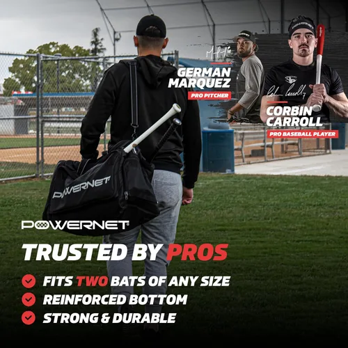 Vista 2 de PowerNet Pro Duffle Bag, Softball Baseball Bag, Baseball Gear Bag, Baseball Bat Bag with Internal Bat Sleeves, Baseball Bags with Padded Strap &