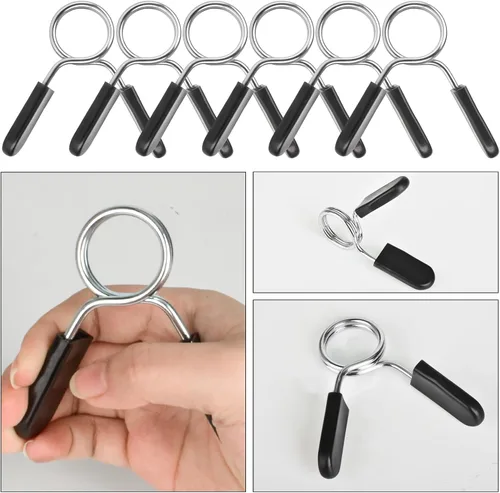 Vista 5 de AccEncyc Collares de clip de resorte de 1 pulgada, abrazaderas olímpicas para mancuernas, clips de barra de pesas para levantamiento de pesas