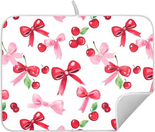 Vista 28 de Tapete de secado de platos de hojas de otoño y girasol, almohadilla absorbente de secado rápido, protector para encimera de cocina, 16 x 18 pulgadas
