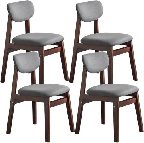 Vista 32 de YVYKFZD Dining Chairs Set, Solid Wood Kitchen Chairs, Upholstered Dining Room Chair with Curved Backrest, Living Room Chair with Removable Fabric