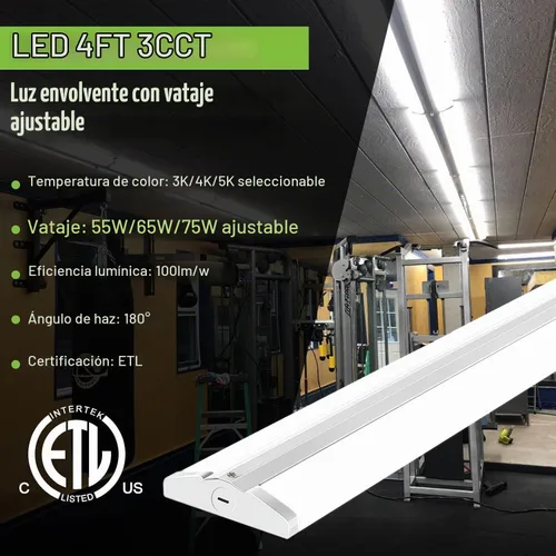 Vista 5 de hykolity Luz envolvente de 4FT 5" W LED con 3 vatios/3 CCT seleccionable 55W-75W, 3000K-5000K, 5500LM-7500LM, No Glare, Flush Mount Ceiling Light