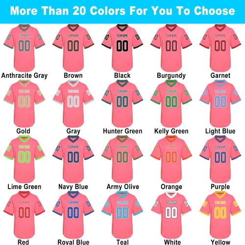Vista 3 de DEHANER - Camiseta de fútbol personalizada para hombres, mujeres y niños, camisetas americanas de práctica en blanco cosidas, números con nombres
