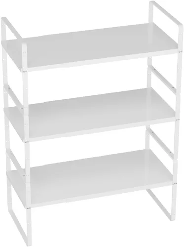 Vista 8 de Slideep Organizador de armario expandible, organizador de armario de cocina grande, organizador de estantes apilables grandes, organizador de Negro