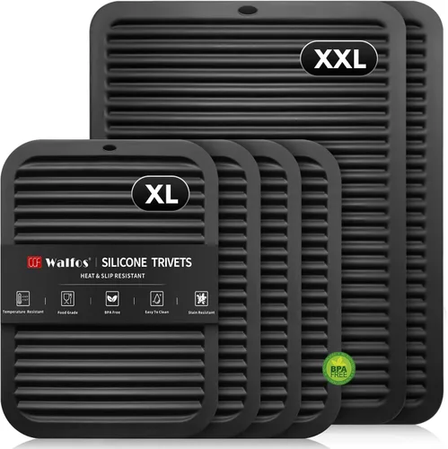 Vista 14 de Walfos Salvamanteles grandes de silicona de 16 x 12 pulgadas, salvamanteles para ollas y sartenes calientes, resistentes al calor, almohadillas