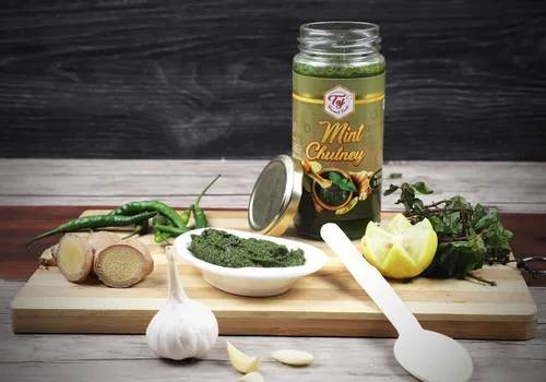 Vista 7 de Chutney de menta TAJ Chutney de menta fresca Chutney de Pudina (8.82 oz)
