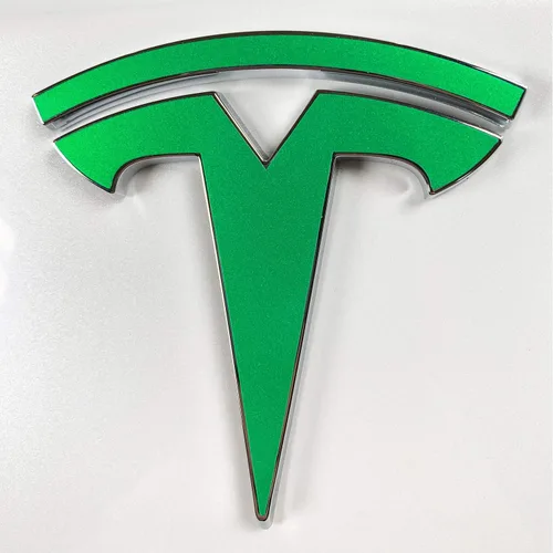Vista 3 de Calcomanía con logotipo para Tesla Model S, Nosecone, juego de 14 piezas (verde brillante)