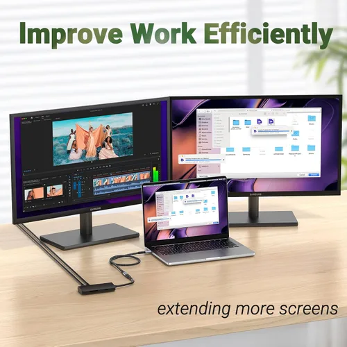 Vista 4 de Cable de extensión USB C de 1.5 pies (2 paquetes/240 W/40 Gbps/8K), cable extensor corto USB 4.0, transferencia de datos de alta velocidad de 40