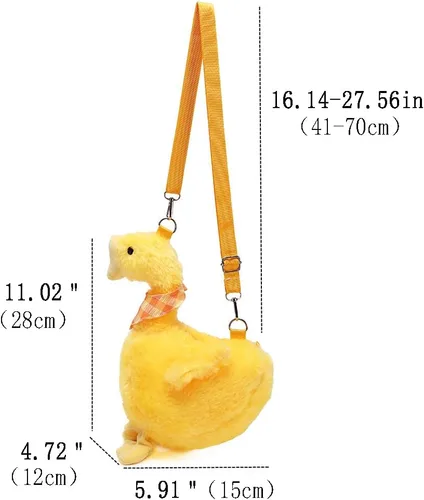 Vista 3 de LOXOMU Women Kawaii Chicken Purse, Small Cute Stuffed Animal Purse Plush Wallet, Girls Mini Crossbody Bag
