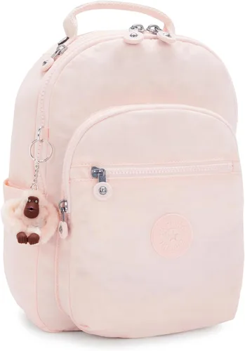 Vista 26 de Kipling Mochila pequeña Seoul para mujer, duradera, correas acolchadas para el hombro con funda para tableta, bolsa, Firma Emb, Mochila para tableta