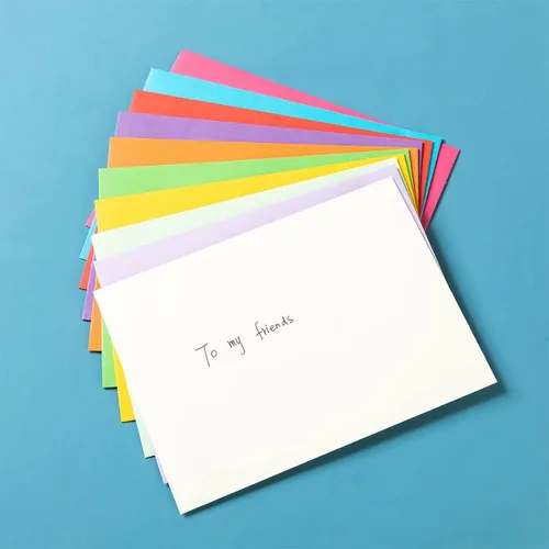 Vista 6 de Paquete de 100 sobres de invitación coloridos A2 autoadhesivos, 4.37 x 5.75 pulgadas Para invitaciones de boda y fiesta, para tarjetas