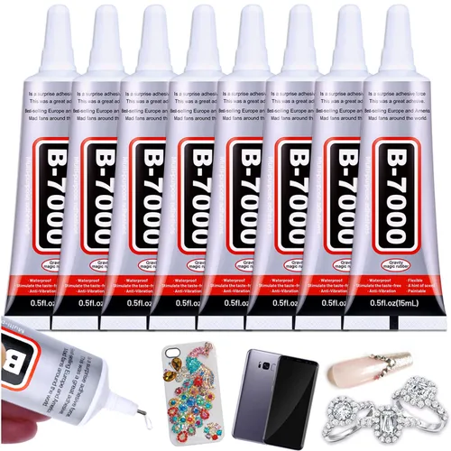 Vista 8 de B7000 - Pegamento para joyería, 4 piezas x 25 ml, B-7000 pegamento transparente super adhesivo multifunción, adhesivo industrial transparente