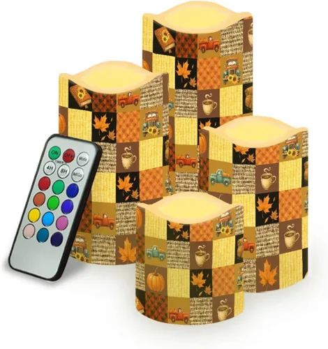 Vista 29 de Jeiento American Flag Flameless Candles 4 Pack 4th of July Home Decoration Flower American Flag LED Candles Battery Operated with Timer Remote