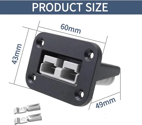 Vista 2 de 2 piezas Panel de enchufe, Panel de montaje de enchufe de 50 amperios para conectores de la serie Anderson SB50, Placa de montaje empotrado al ras