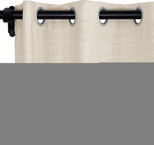Vista 79 de Fcosie Cortinas opacas de lino 100 % opacas de 50 pulgadas de ancho x 63 pulgadas de largo, paneles de cortina con ojales para sala de estar