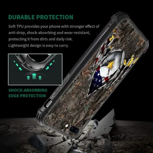 Vista 4 de DAIZAG Funda compatible con iPhone 7/8 Plus, protección completa, a prueba de golpes, antiarañazos, funda de poliuretano termoplástico para hombre
