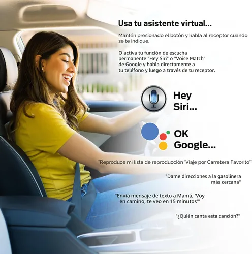 Vista 6 de Receptor de audio Bluetooth Monster, adaptador Bluetooth auxiliar con entrada de 3.5mm, llamadas manos libres, compatible con Siri y Google Voice