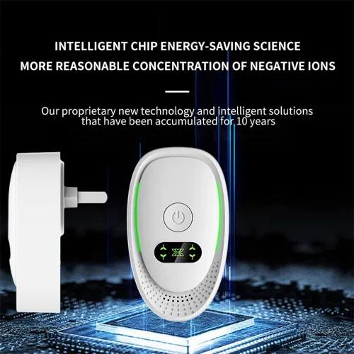 Vista 7 de Purificador de aire enchufable para el hogar, portátil con tecnología de iones negativos, funcionamiento silencioso para dormitorio, oficina