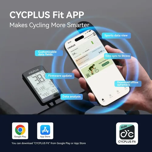 Vista 9 de CYCPLUS Bomba de bicicleta AS2PRO + GPS Bike Computer M3